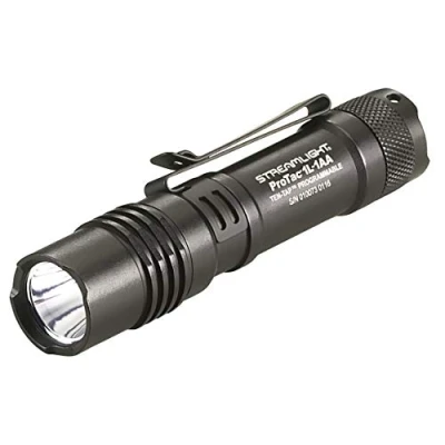 Imagen de Streamlight 88061 Protac 1 L AA con Batería de Litio Cr123A y AA, Alcalina Funda, Almeja, Color Negro