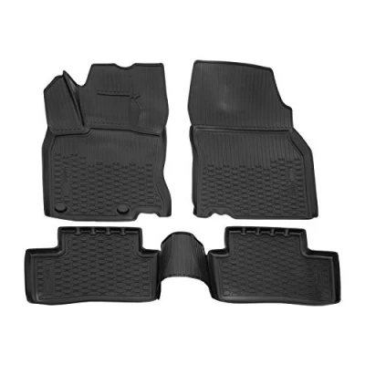 Imagen de J&amp;J AUTOMOTIVE Alfombrillas de Goma 3D para Coche, compatibles con Kadjar a Partir 2015, Ajuste Individual Borde Alto Aprox. 4 5 cm, Todo Clima, Piezas