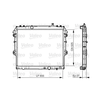 Imagen de VALEO 735442 Radiador, refrigeración del motor Aluminio 655 525 27 Aletas soldadas TOYOTA: HILUX 3 Pick up, 6 up