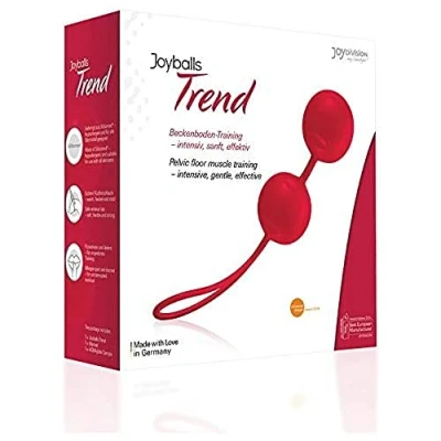 Imagen de JOYDIVISION Joyballs Trend Duo, Rojo, Bolas de Amor Originales, Entrenamiento del Suelo Pélvico Hechas Silikomed