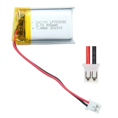 Imagen de EFASO Batería de polímero litio recargable 3,7 V 400 mAh 702030 con conector JST 2.0 2P macho