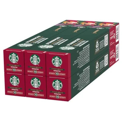 Imagen de STARBUCKS Single Origin Sumatra de Nespresso, Cápsulas Café Tueste Intenso 6 x 10 (60 Cápsulas)