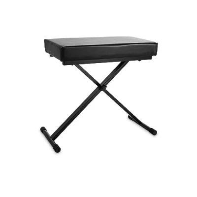 Imagen de GEWA Teclado KS 30B, Piano, Banco para Instrumentos (Fabricado en Tubo de Acero Resistente, Estable y Duradero, Regulable Altura, Posibilidad Postura ergonómica), Negro, Cuero sintético