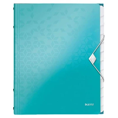 Imagen de Leitz 46340051 Carpeta Clasificador Wow Pp 12 Separadores Din A4 Color Turquesa Metalizado