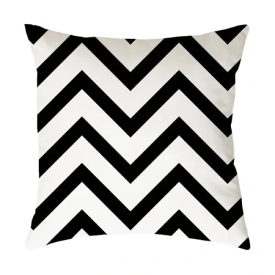 Imagen de Funda Cojines 60x60 Rayas Blancas Negras Sofa Decoración Cama Lino para Hogar Dormitorio Jardín Oficina Coche Cojin