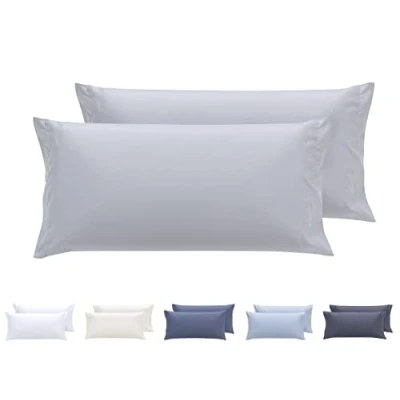 Imagen de Todocama Juego de 2 Fundas Almohada, Microfibra Extra Suave, hipoalergénicas. 70x40 cm Gris Claro