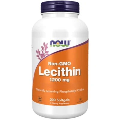 Imagen de Now Foods, Lecithin (Lecitina de Soja), 1.200mg, Dosis Alta, 200 Cápsulas blandas, Probada en Laboratorio, Sin Gluten, No GMO