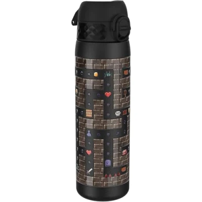 Imagen de Ion8 Botella Agua Delgada, Sin Fugas, Acero Inoxidable, Videojuegos, 600ml (20oz)