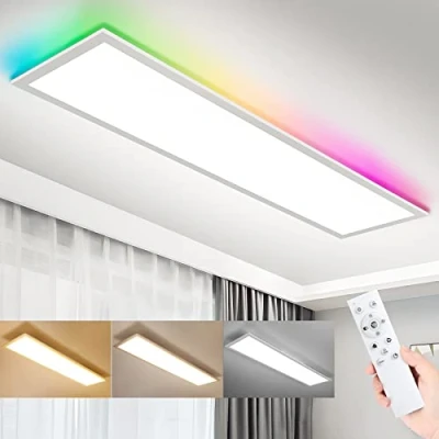 Imagen de Panel LED de luz techo 100x25, 30W Lámparas con mando a distancia, la del día lámpara fondo RGB, 2700K 6500K
