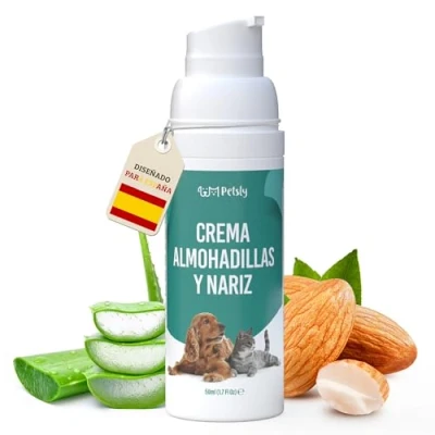 Imagen de Petsly Crema Almohadillas Perros y Gatos Orgánica con Aloe Vera Árnica, 50ml Protector para Fórmula Segura de Lamer Balsamo Perro Nariz Patas Repara Previene Grietas
