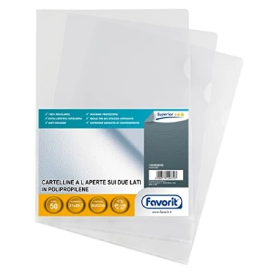Imagen de Favorit Pratic Polipropileno (PP) Transparente Carpeta (Polipropileno (PP), Transparente, 210 mm, 297 mm)