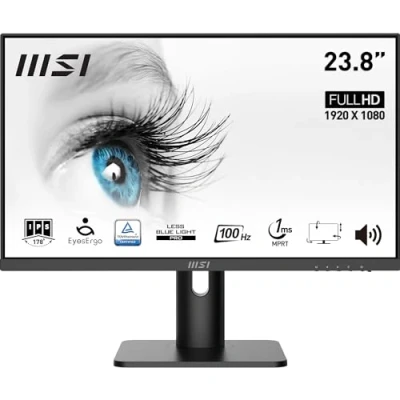 Imagen de MSI Pro MP243XP Monitor de Oficina Full HD 23,8&#039;&#039;, Panel IPS 1920 x 1080, 100 Hz, Pantalla Agradable a la Vista, Montaje VESA, Altavoces Integrados, Soporte Kit Pantalla, HDMI 1.4, DP 1.2a