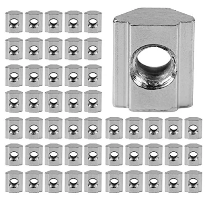 Imagen de Tuercas en T 50pcs Tuerca de Ranura Deslizante Acero al Carbono Perfil Aluminio para Accesorios con Caja Transparente(European Standard 20 M5)