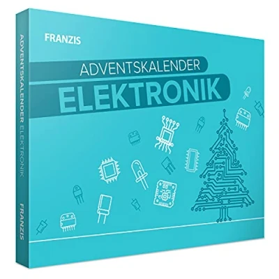 Imagen de FRANZIS 67400 Calendario de adviento electrónica, 24 experimentos sobre juego completo con placa circuito y componentes, incluye libro adjunto 31 páginas, multicolor