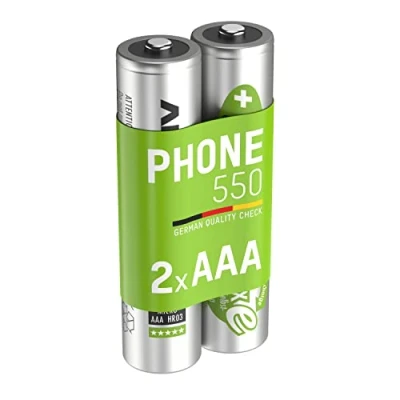 Imagen de Ansmann 5035523 Pila maxE previamente cargada, teléfono inalámbrico, Tipo 550mAh, Reducida autodescarga, Micro AAA, 2 Unidades