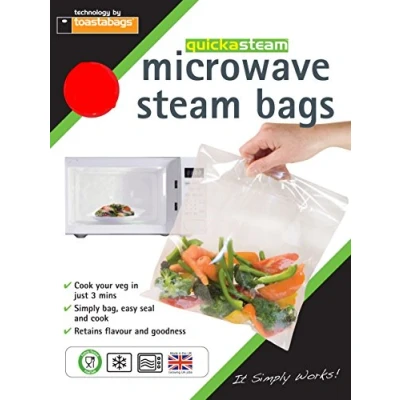 Imagen de Toastabags Vapor para microondas (Paquete de 100) Bolsas Medianas, 21 x 16.5 1.75 cm