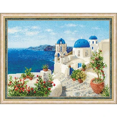 Imagen de Riolis 1644 Santorini Cruz, algodón, Multicolor, 40 x 30 0, 1 cm