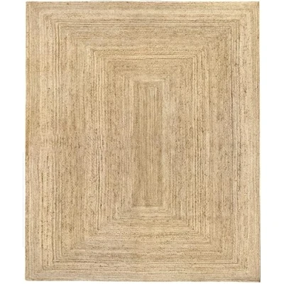 Imagen de Hamid Alfombra Yute Alhambra Color Natural 100% Fibra de Yute, Trenzado a Mano, Alfombras Salón, Comedor, Dormitorio, Pasillos, (240x300cm)…