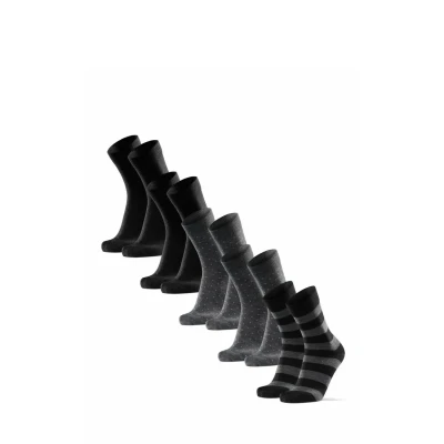 Imagen de DANISH ENDURANCE Calcetines Lana Merino Clásicos, Traspirables, Trabajo Hombre y Mujer, 3 5 Pack Multicolor (2xNegro, 2xPuntos Grises, 1xRayas Grises) 43 47