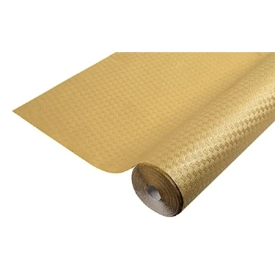 Imagen de Pro Nappe Ref 802057I Mantel desechable en Papel Gofrado único, estético y Profundo Rollo de 20 M Largo 1,20 Ancho Color Dorado Metalizado Fabricado Francia