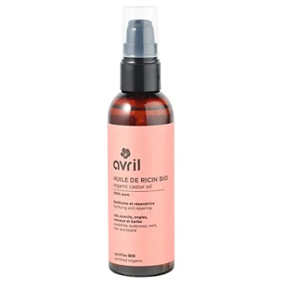 Imagen de Avril Aceite de ricino orgánico 100% puro, prensado en frío Cabello y uñas Certificado ecológico Ecocert Acondicionado Francia 100 ml