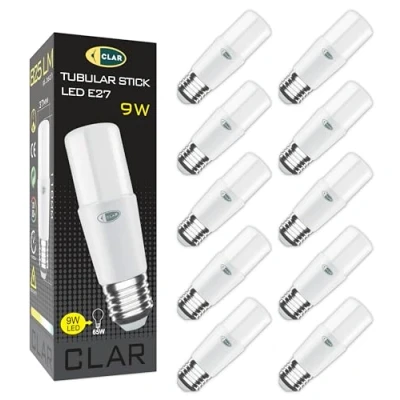 Imagen de CLAR Bombillas LED E27 Luz Fria, Bombilla Blanco Frio, 6500K, E27, LED, 9W (Pack 10)