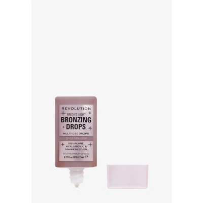 Imagen de Revolution Pro, Gotas Bronceadoras Bright Light con Ácido Hialurónico, Acabado Besado por el Sol, Bronce Spice, 23ml