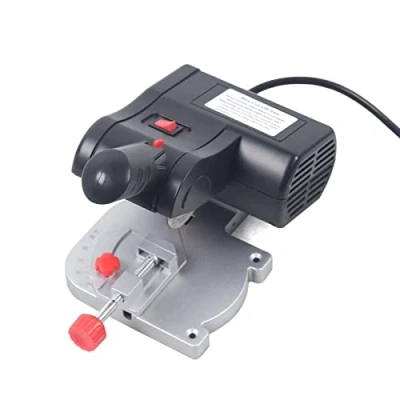 Imagen de SHZICMY Mini sierra ingletadora, 4500 rpm, pequeña de mesa, hoja acero, circular para madera y metal, ajustable 0 a 45