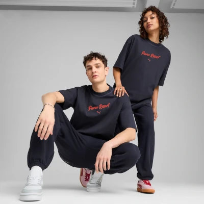 Imagen de Puma Premium ESS Oversized Camiseta estampada, Talla: XS, New navy