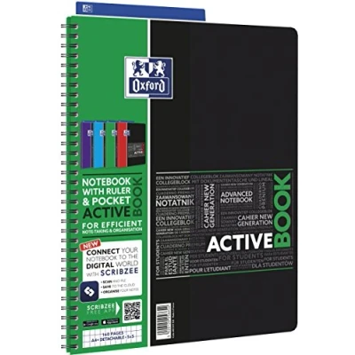Imagen de Oxford 400019520 Cuaderno Espiral Conectado, Modelos Aleatorios, Formato A4, 210 x 297 mm, 160 páginas