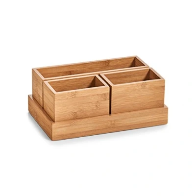 Imagen de Zeller Organizador (25385), Madera, Natural, Gris, 28 x 17.7 11 cm