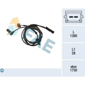 Imagen de FAE 78171 Sensor de ABS inductivo 2 1390 AUDI: A4 B6 Berlina, Avant