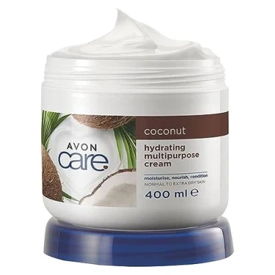 Imagen de Avon Care Restoring Moisture with Coconut Oil Crema multiusos para cara, manos y cuerpo, 400 ml