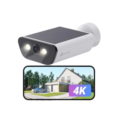 Imagen de EZVIZ 4K Camara Vigilancia WiFi Exterior Batería Solar Integrado, AOV Modo, Visión Nocturna en Color, Detección Persona/Vehículo,Llamada Bidireccional,Defensa Activa,WiFi 6,CB5
