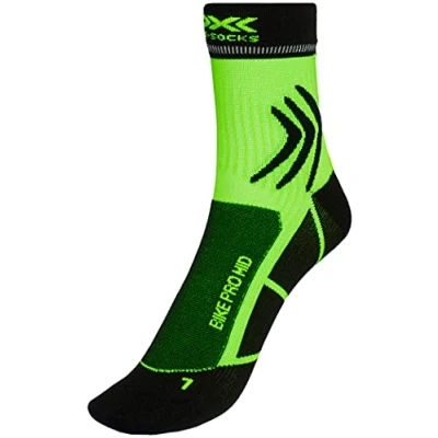 Imagen de X SOCKS Bike Pro Mid Socks, Unisex Adulto, Opal Black/Amazonas Green, 35 38