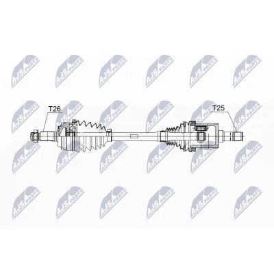 Imagen de NTY NPW HD 064 Árbol de Transmisión Eje delantero, izquierda 618 automática
