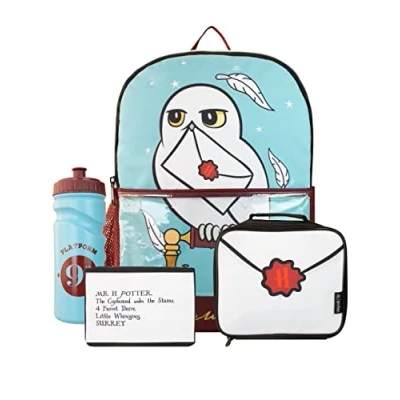 Imagen de Harry Potter Niños Mochila y Bolsa de Almuerzo Azul Hogwarts