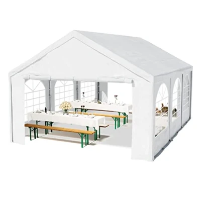 Imagen de TOOLPORT Carpa de Fiesta 4x6 m para Fiestas Lona PE 450 N jardín Blanca Impermeable