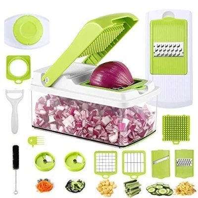 Imagen de Mandolina de Verduras, 7 en 1 Multiusos Slicer Cocina Ralladores y Cortadores Manuales,Cortador Patatas Acero Inoxidable Utensilios Profesional para Cortar Frutas/Verduras