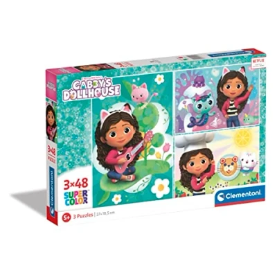 Imagen de Clementoni Infantil 3 Puzzles de 48 Piezas La Casa Muñecas Gabby Desde 5 años (25290), Multicolor