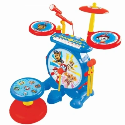 Imagen de Lexibook, Paw Patrol, Set electrónico para niños, Juego de Juguete Musical, Sonido batería Realista, Teclado 8 Teclas, Enchufe MP3, Asiento Incluido, Azul/Rojo, K610PA