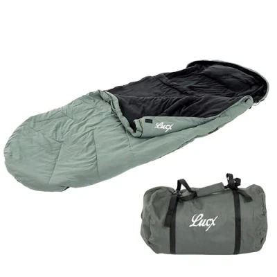 Imagen de saco de dormir Lucx® Nightcat, para pesca carpas y nocturna, pesca, 5 estaciones, verde oliva, 28 x 52 cm