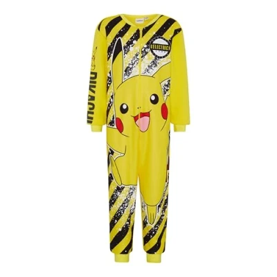 Imagen de Pokemon Mameluco para niños, pijama todo en uno, niños de 3 a 12 años, Amarilla Pikachu, 11 Years