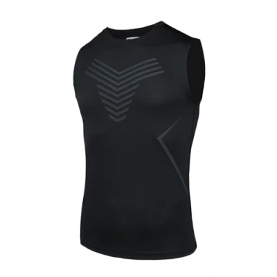 Imagen de AMZSPORT Camiseta de compresión sin Mangas para Hombre Deportes Secado Rápido Baselayer Funcionamiento Tirantes Negro XXL