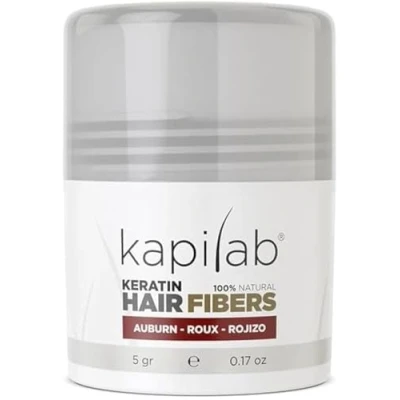 Imagen de Kapilab Fibras Capilares Disimula la falta de Cabello al Instante Microfibras en Polvo Queratina para Hombres y Mujeres Tapa Calvicie forma Natural 5gr Rojizo