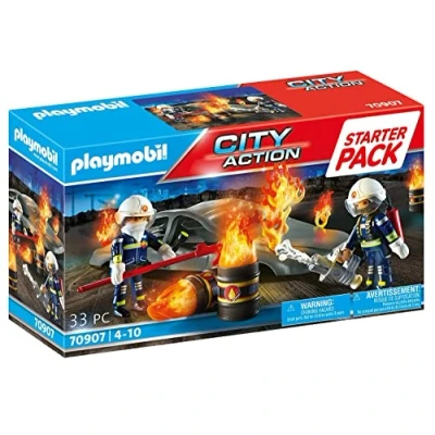 Imagen de PLAYMOBIL 70907 City Action Starter Pack Simulacro de Incendio, Juguetes para niños a Partir 4 años, Multicolor