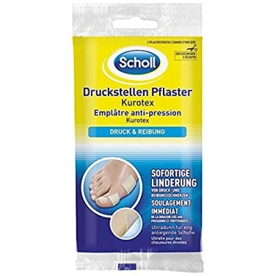 Imagen de Scholl 5 tiritas de cúrotex presión, para cortar, protege contra la fricción y alivia el dolor extrafinas e ideales zapatos ajustados, tamaño pequeño