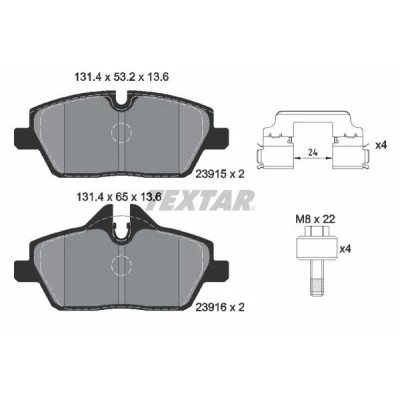 Imagen de TEXTAR 2391508 Juego de pastillas freno preparado para indicador desgaste con tornillos pinza accesorios BMW: