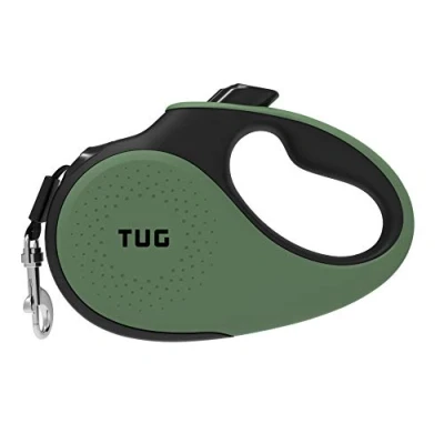 Imagen de TUG 360 Sin Enredos Correa Perro Extensible Retráctil de 5 Metros Cinta Nailon (Grande, Verde)