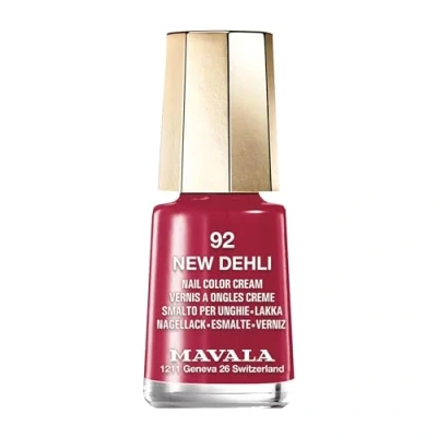 Imagen de MAVALA Mini Colors New Dehli 92 5 ml, Esmalte de Uñas Pequeño, Color Rojo, Minimiza la Evaporación, Formulados con Ingredientes Seleccionados, Práctico para Llevar